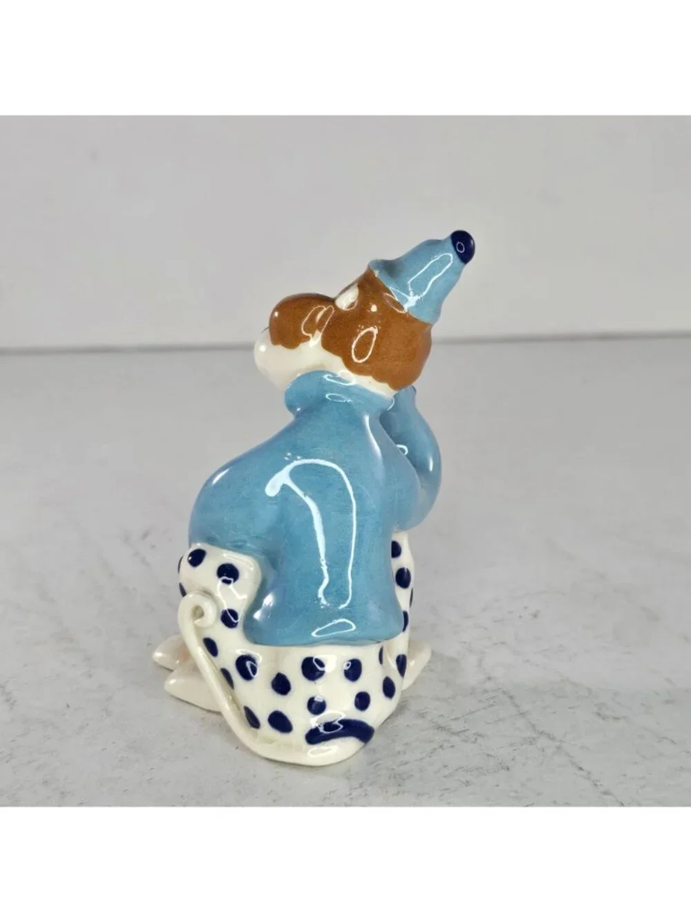Vintage Kay Finch Circus Monkey Socko Figurine Blue Outfit Hand-Painted